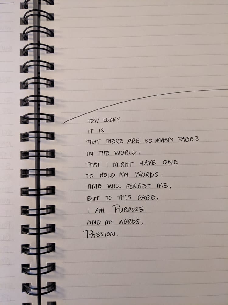 day 1; a page, a purpose